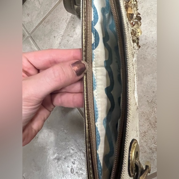 Rare Y2K COACH Audrey Starfish Beach Beige Crystals Large Wristlet Pouch NEW CON - Picture 5 of 15